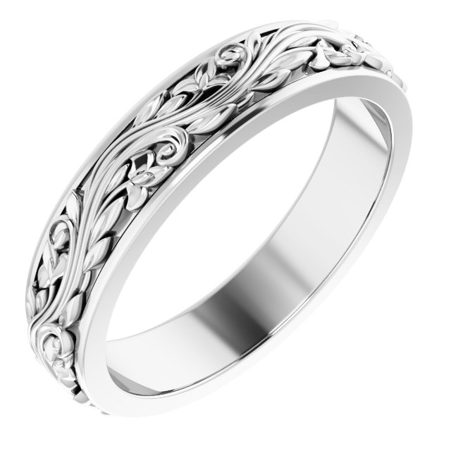 Sterling Silver 5 mm Sculptural Band Size 10.5