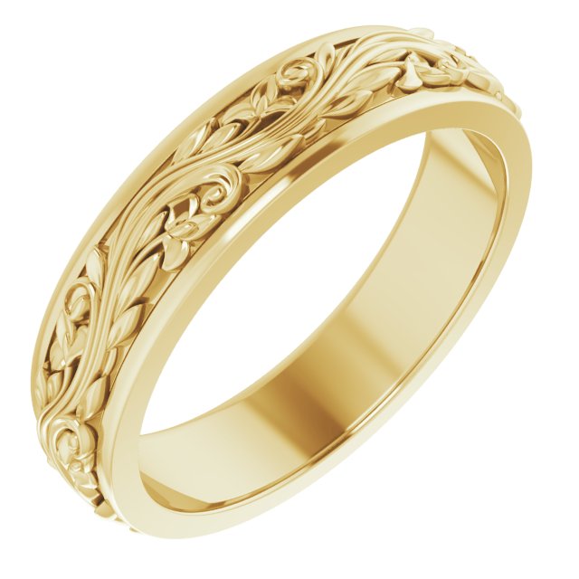 14K Yellow 5 mm Sculptural Band Size 11