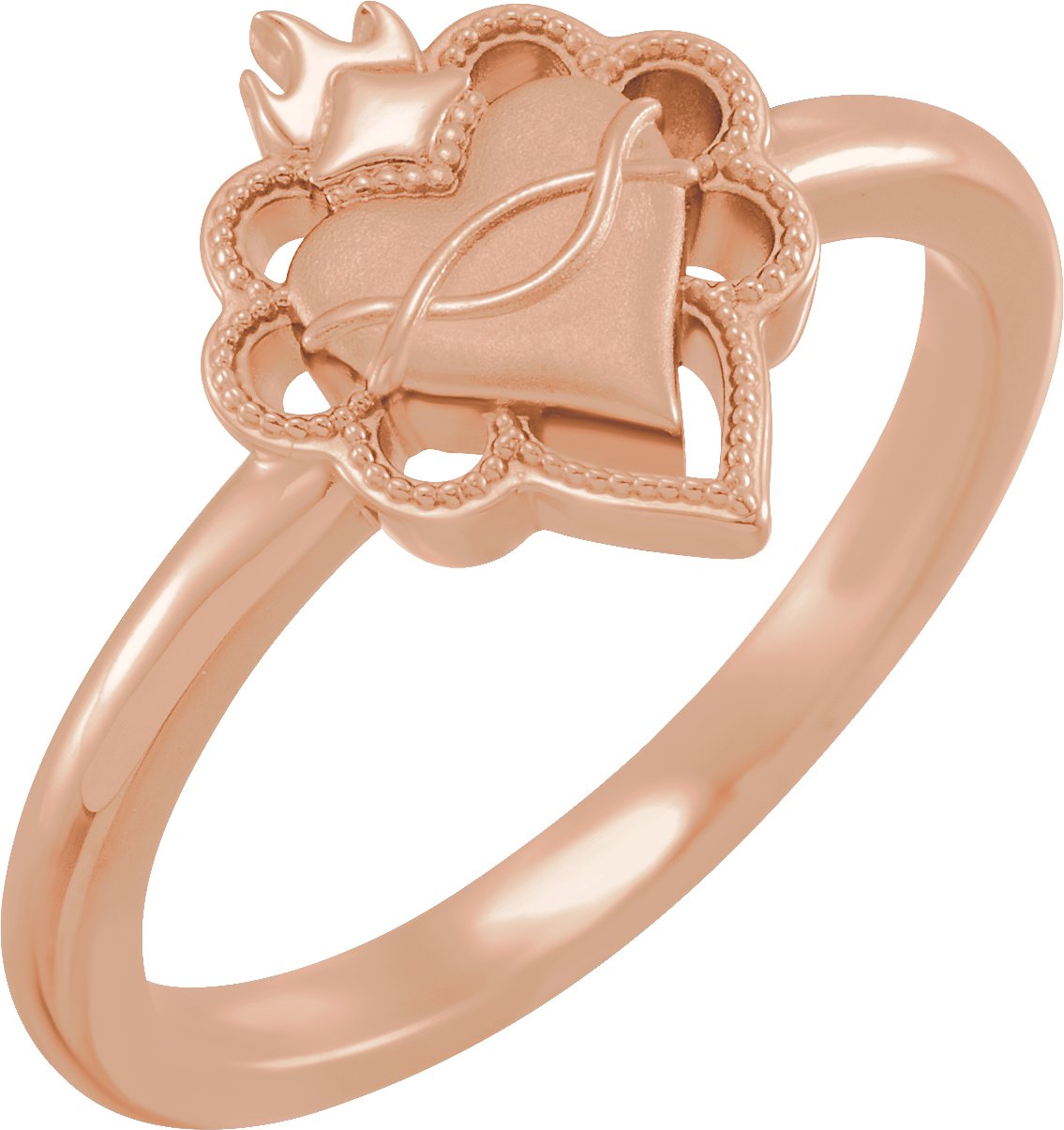 Negative Space Sacred Heart Ring