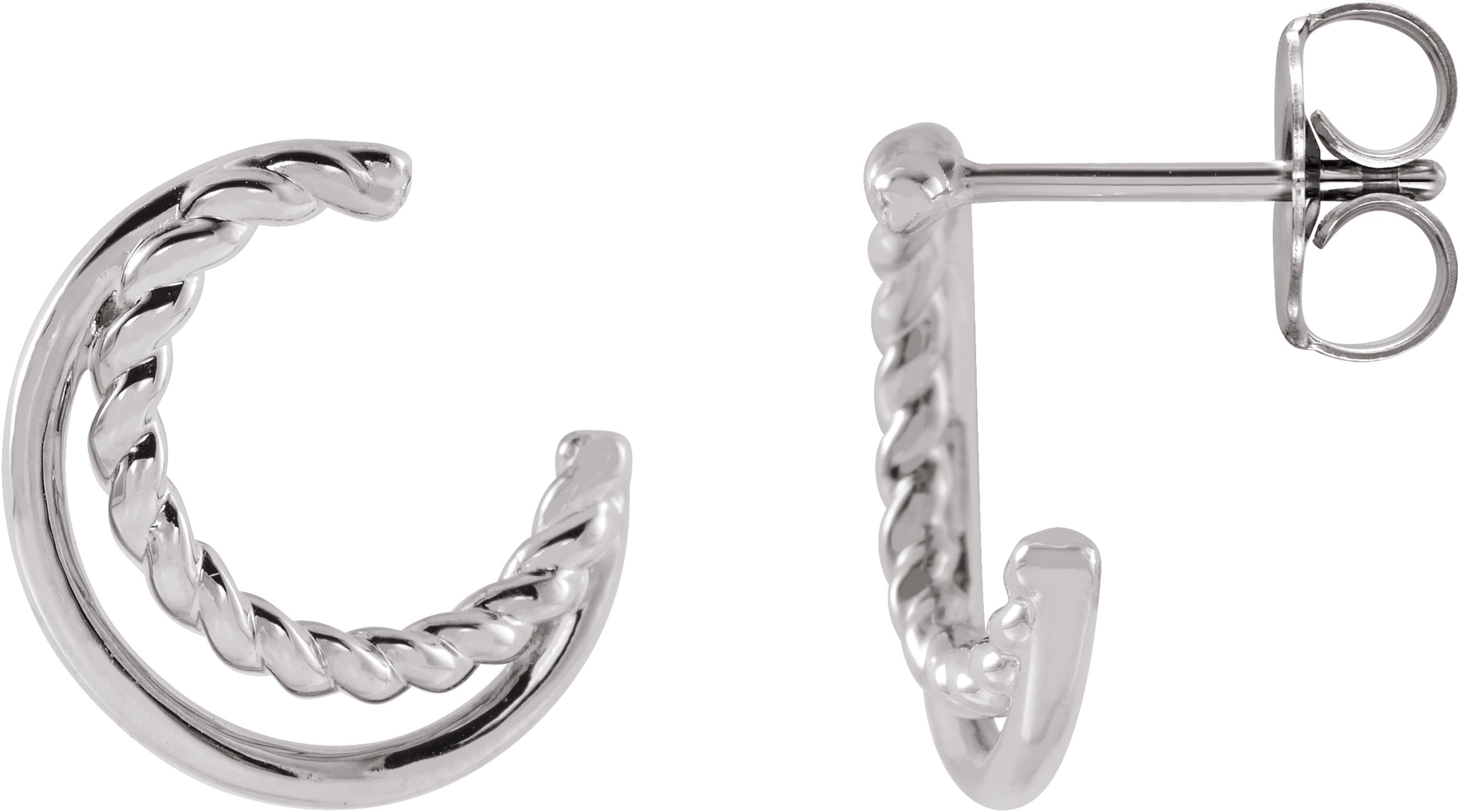 Sterling Silver Front Facing Hoop Earrings