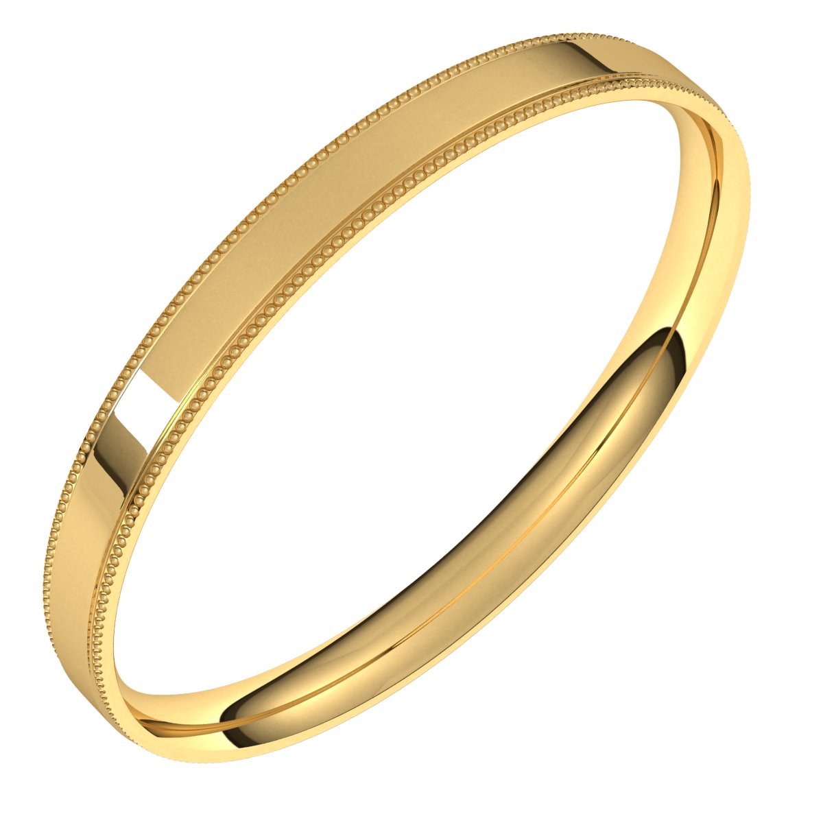 Milgrain Stepped-Edge Comfort-Fit Flat Band