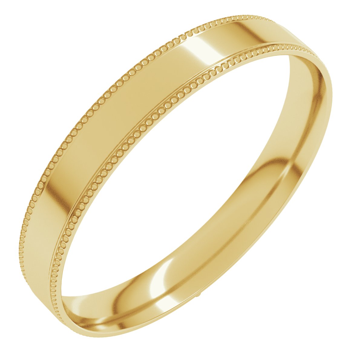 Milgrain Stepped-Edge Comfort-Fit Flat Band