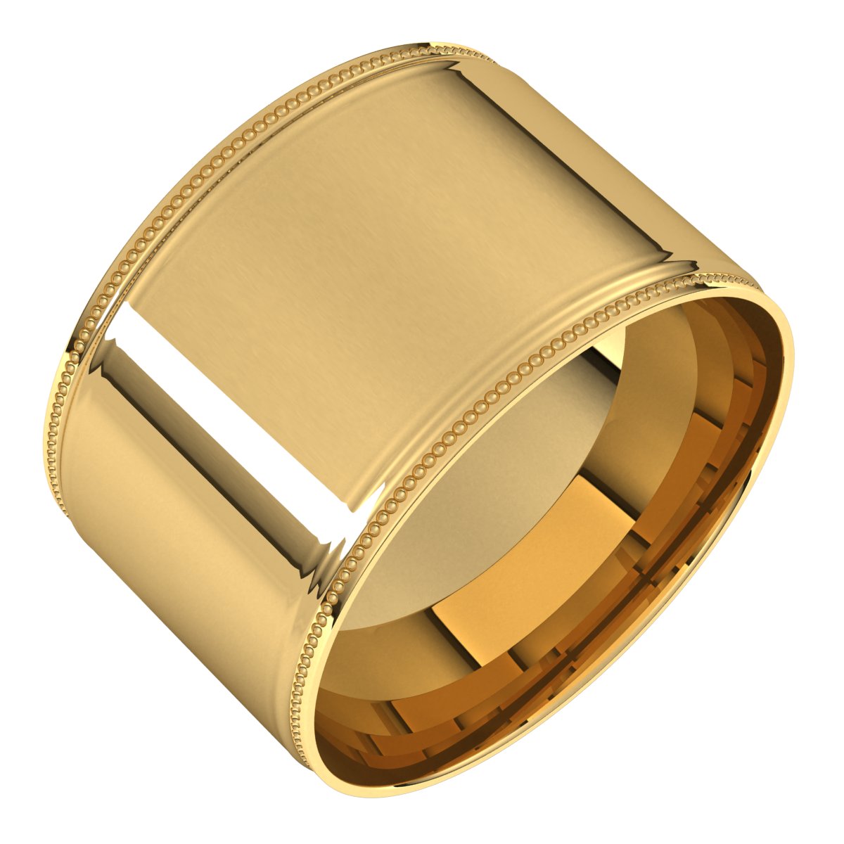 Milgrain Stepped-Edge Comfort-Fit Flat Band