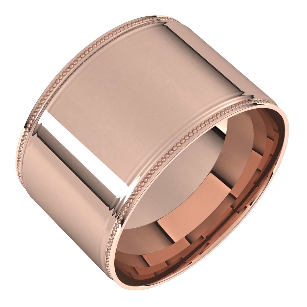 Milgrain Stepped-Edge Comfort-Fit Flat Band