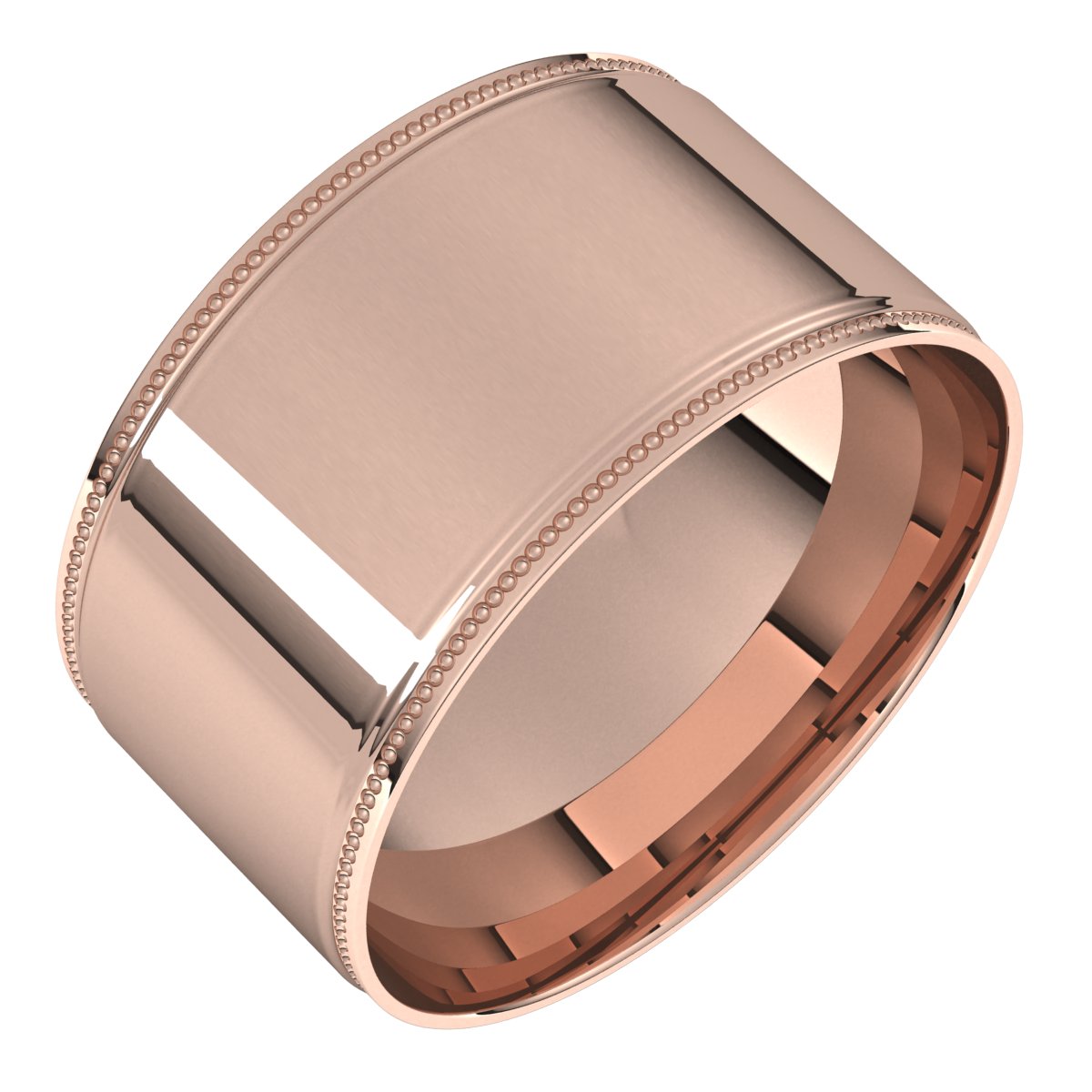 Milgrain Stepped-Edge Comfort-Fit Flat Band