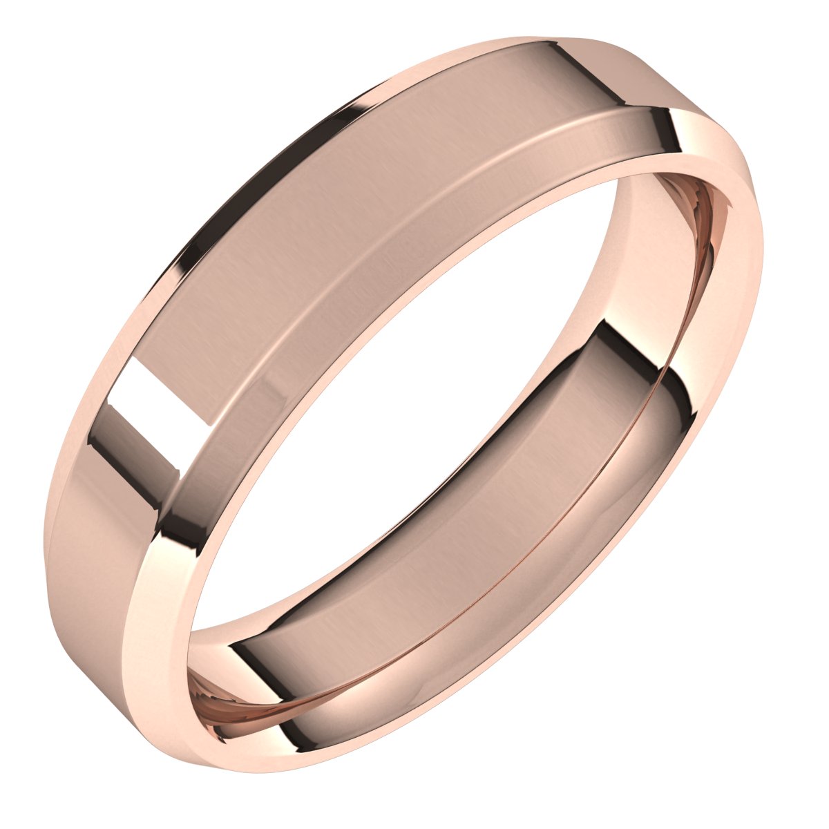 14K Rose 5 mm Beveled Edge Comfort Fit Band Size 18.5 Ref 16660309