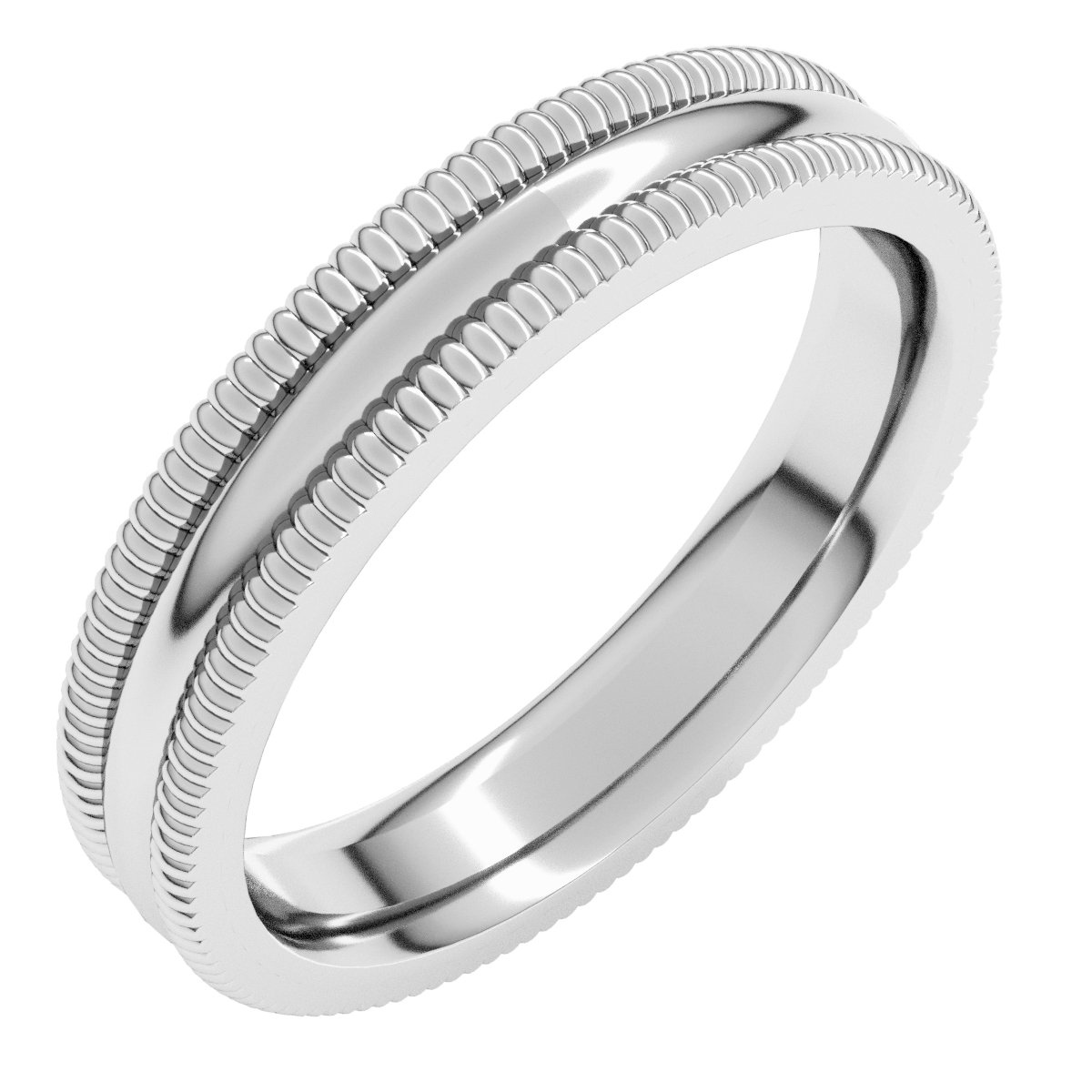 Extra Large Milgrain Comfort-Fit Half Round Band