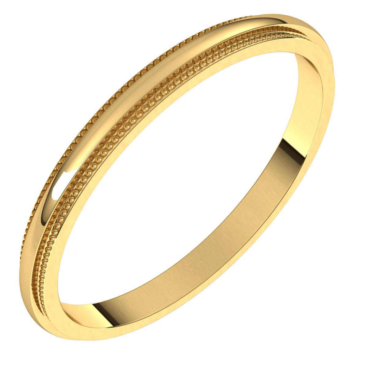 Milgrain Stepped-Edge Half Round Band
