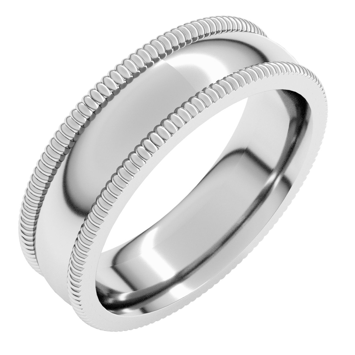 Extra Large Milgrain Comfort-Fit Half Round Band
