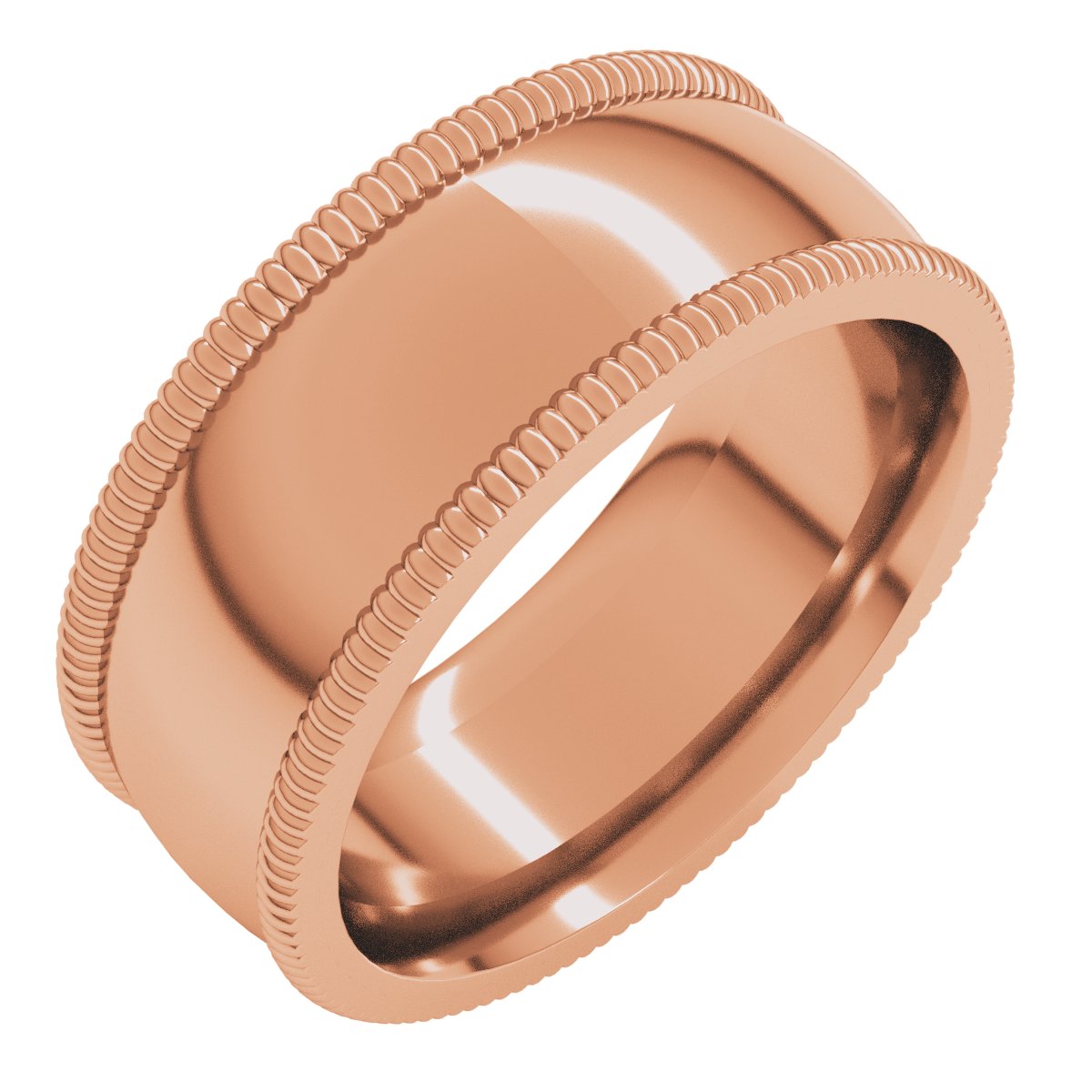 Extra Large Milgrain Comfort-Fit Half Round Band