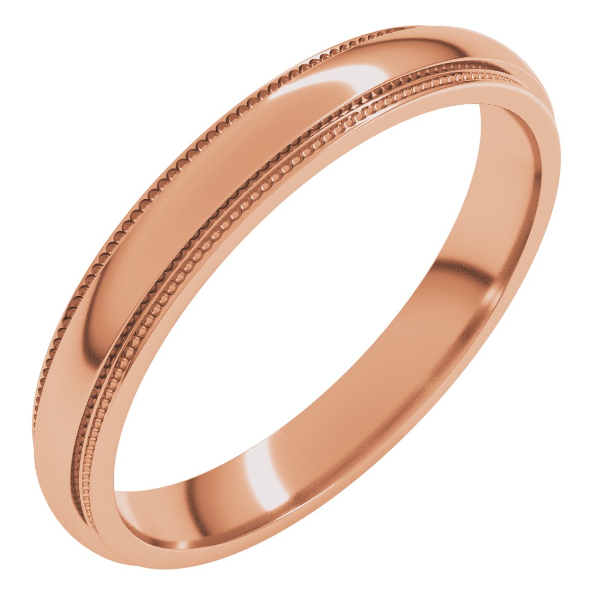 Milgrain Stepped-Edge Half Round Band