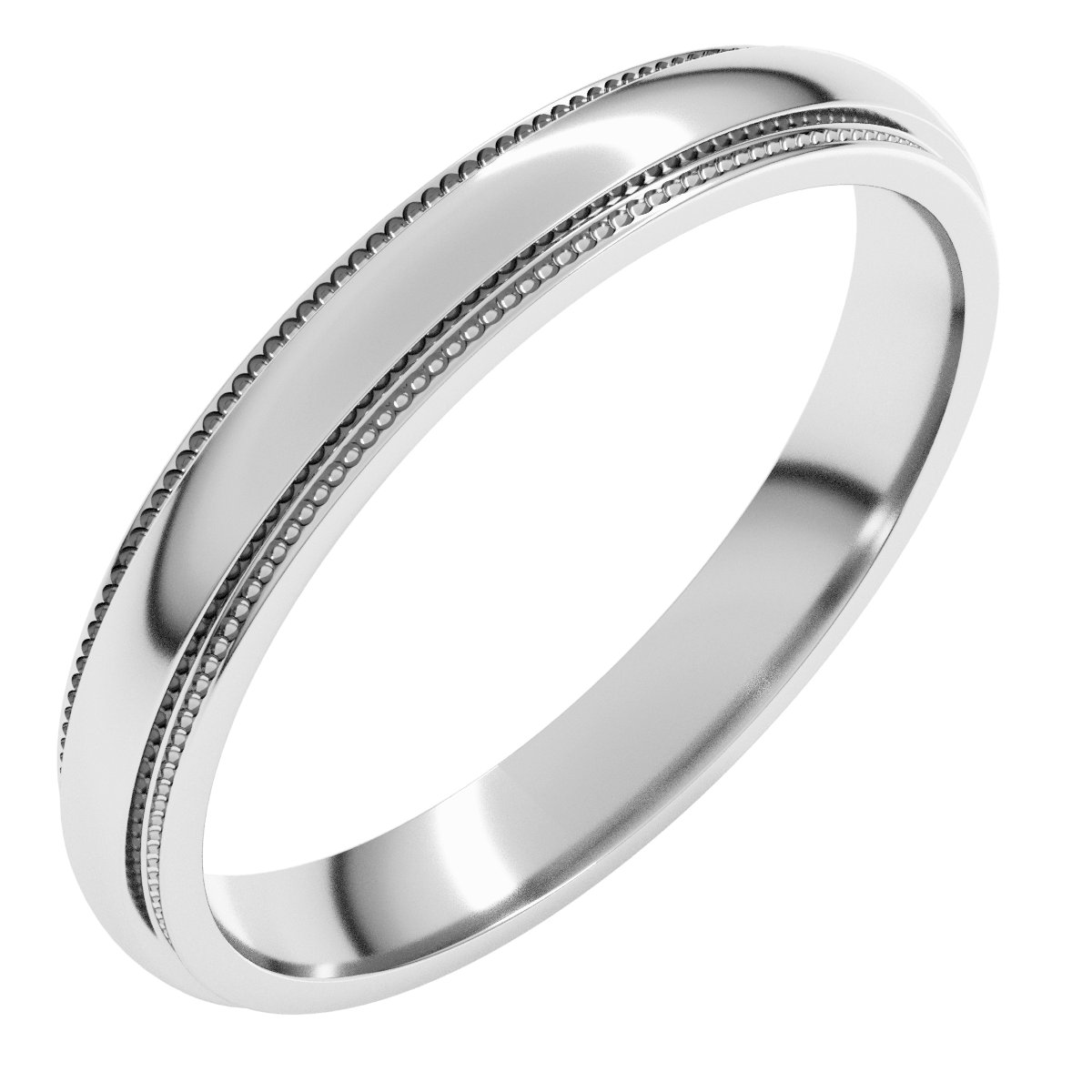 Milgrain Stepped-Edge Half Round Band