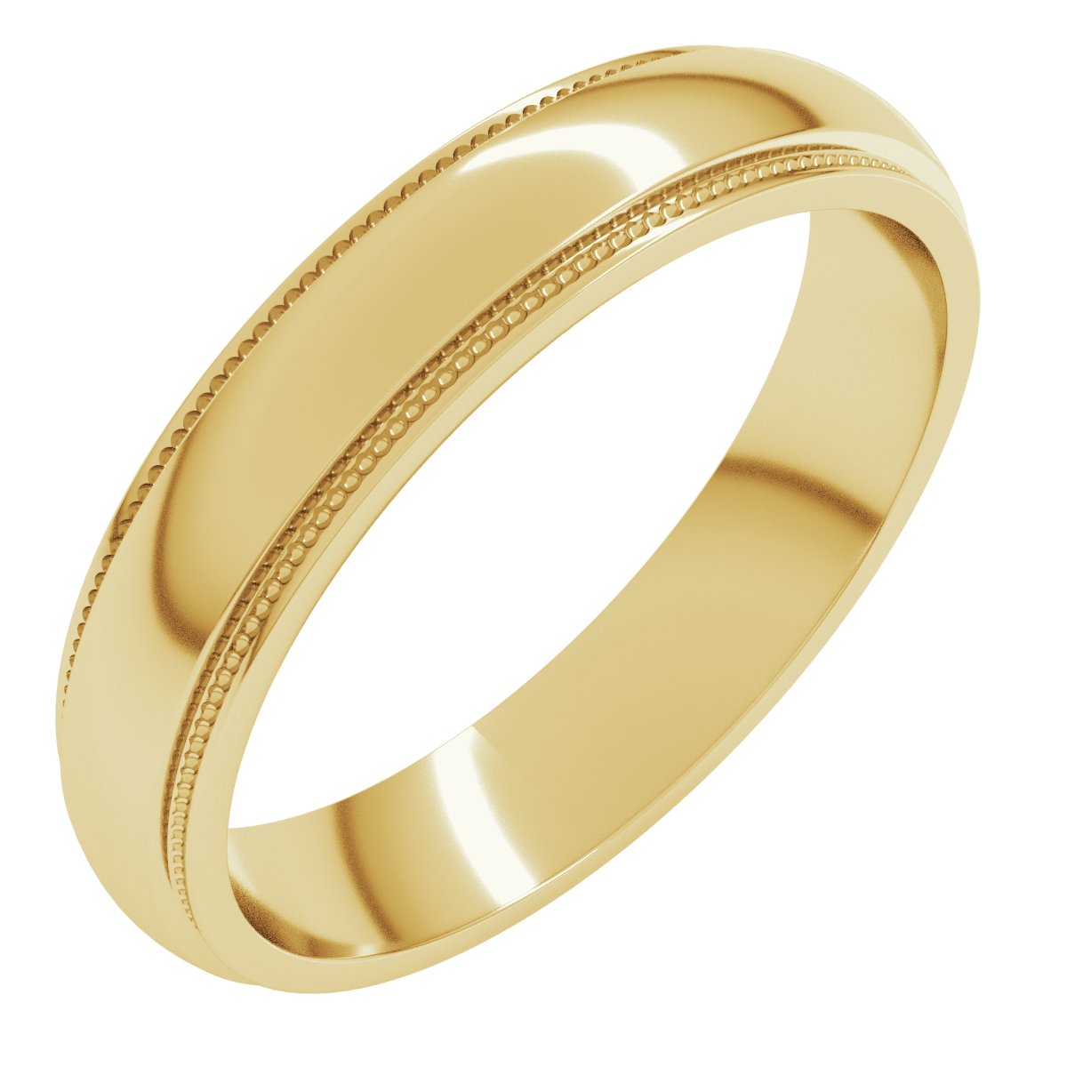 Milgrain Stepped-Edge Half Round Band