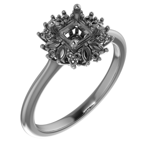 11x9 mm Emerald Engagement Ring Mounting