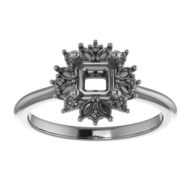 11x9 mm Emerald Engagement Ring Mounting view 3