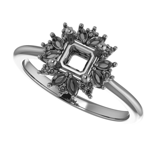 11x9 mm Emerald Engagement Ring Mounting view 5