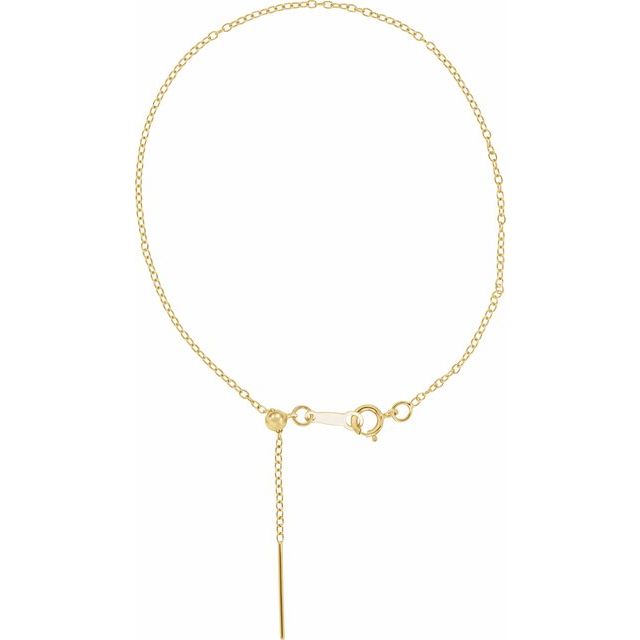 14K Yellow Gold-Filled 1.1 mm Adjustable Threader Cable 6-8 Chain 
