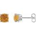 Sterling Silver 5x5 mm Cushion Natural Citrine Earrings
