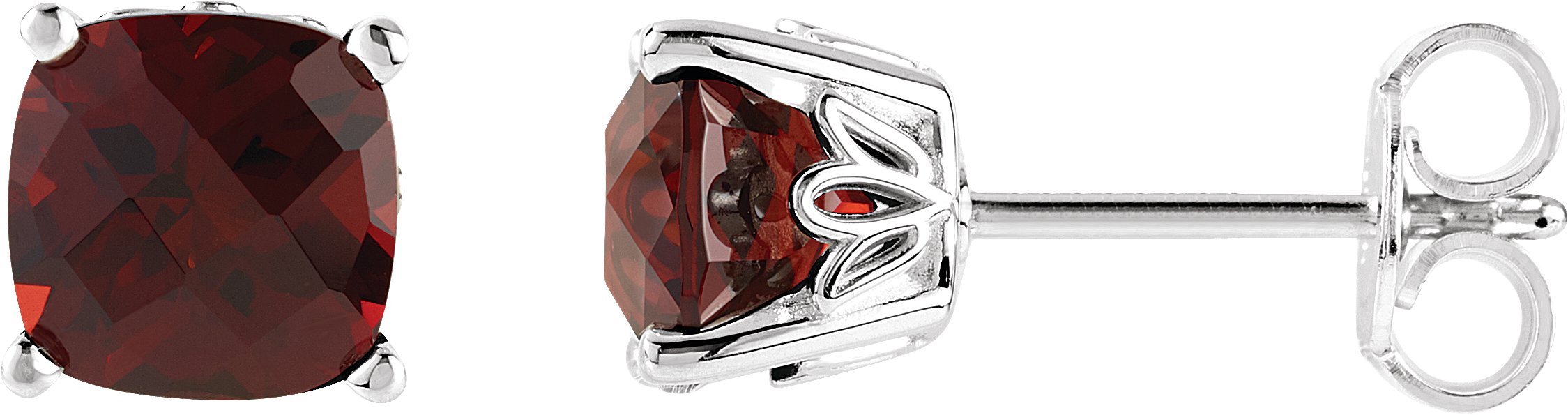 Sterling Silver Mozambique Garnet Earrings Ref 5793191