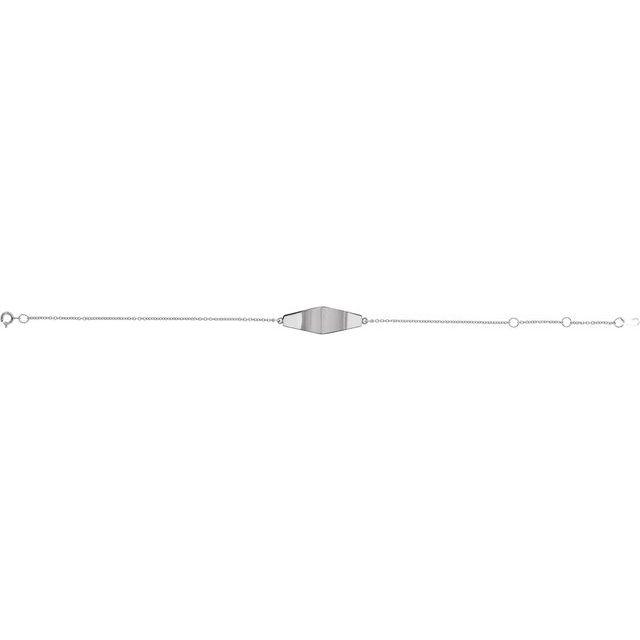 Sterling Silver Engravable Curved Bar 6 1/2-7 1/2