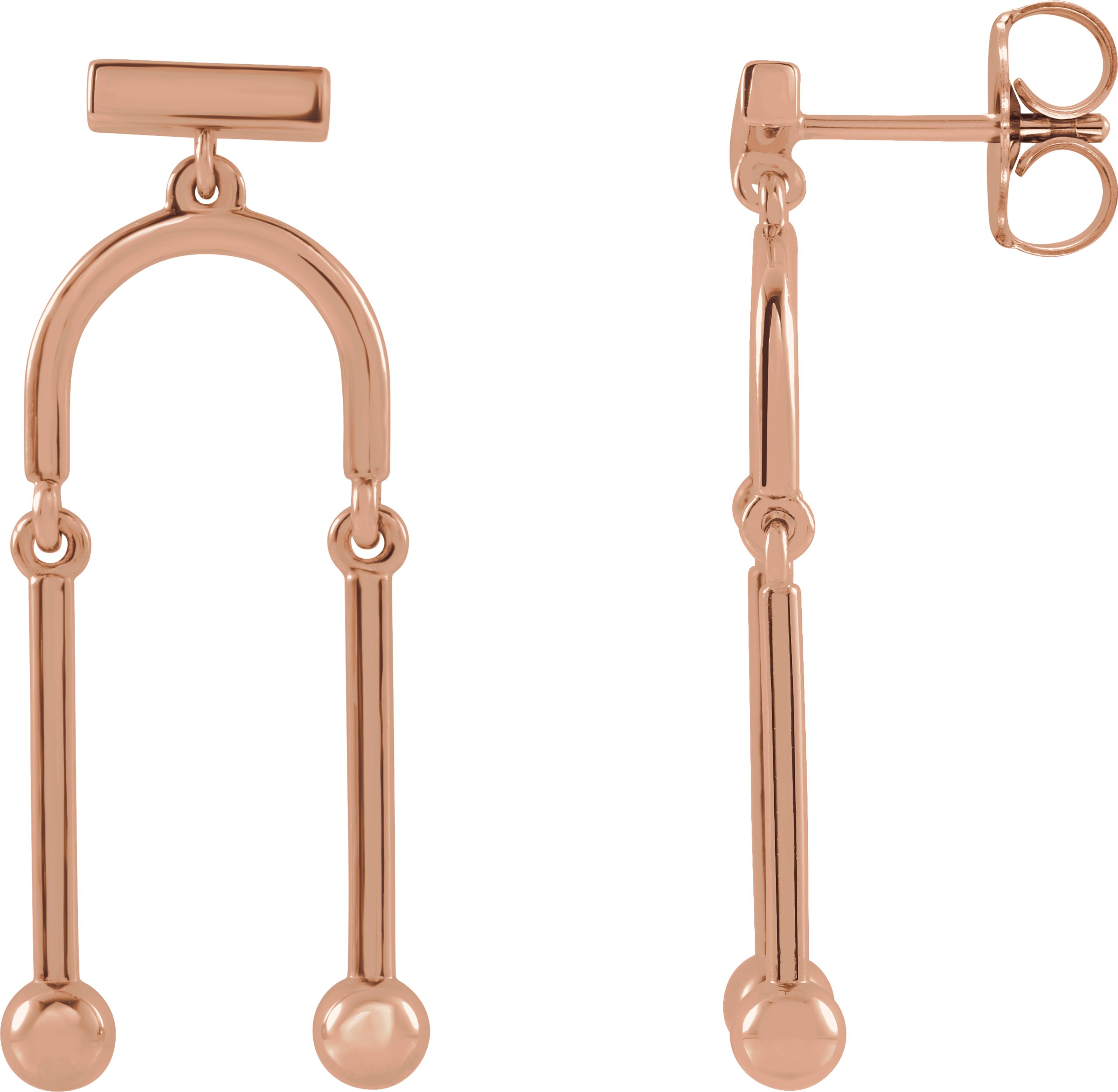 14K Rose Mobile Earrings