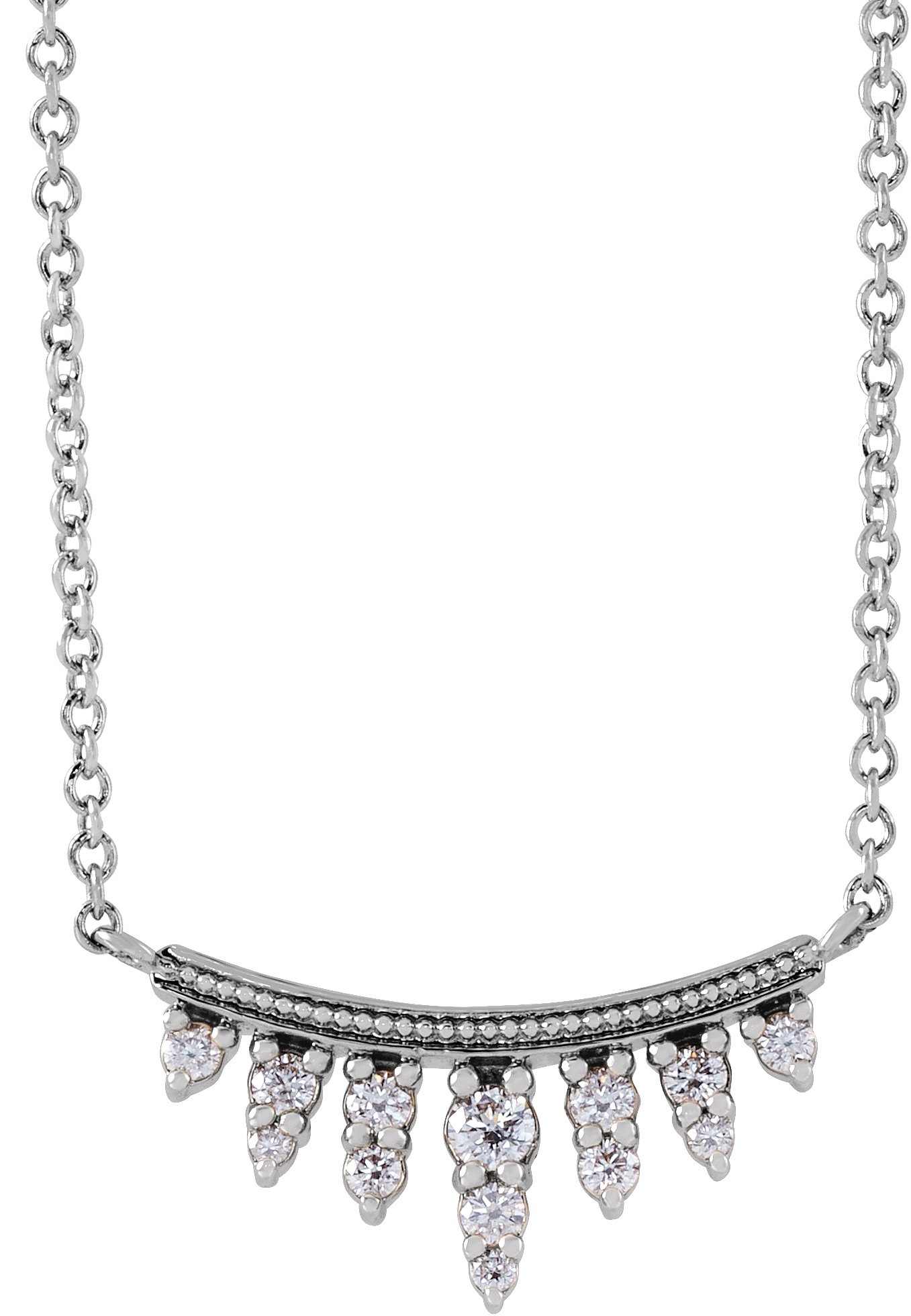 14K White 1/6 CTW Natural Diamond Bar 18 Necklace