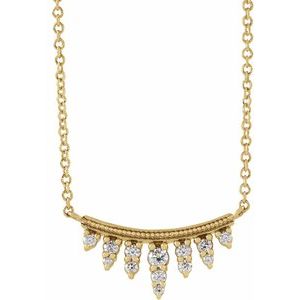 14K Yellow 1/6 CTW Natural Diamond Bar 18" Necklace