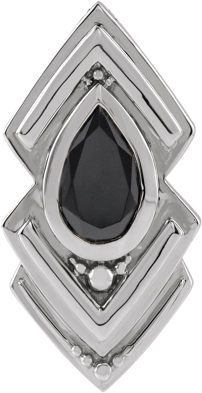 Natural Black Onyx Geometric 16-18" Necklace