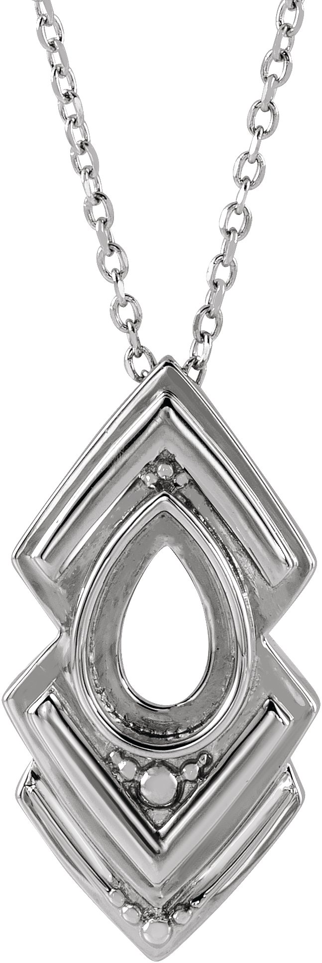 Bezel-Set Geometric Necklace or Pendant