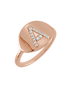 14K White Initial A 1/10 CTW Diamond Ring | 653628