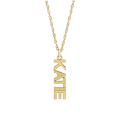 14K Yellow Block Nameplate Necklace | 87249