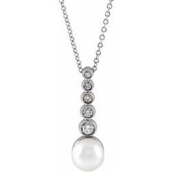 Pearl Bar Necklace or Pendant