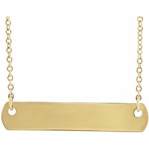 14K Yellow 26x4.7 mm Bar 18" Necklace 