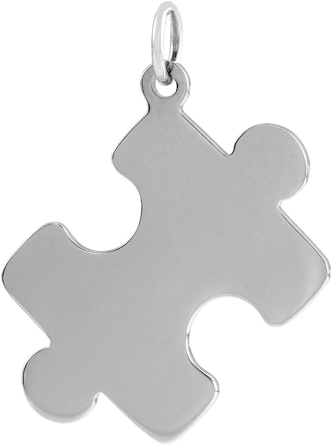 14K White Puzzle Piece Pendant