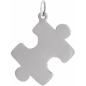 Sterling Silver 15.65x12 mm Puzzle Piece Pendant