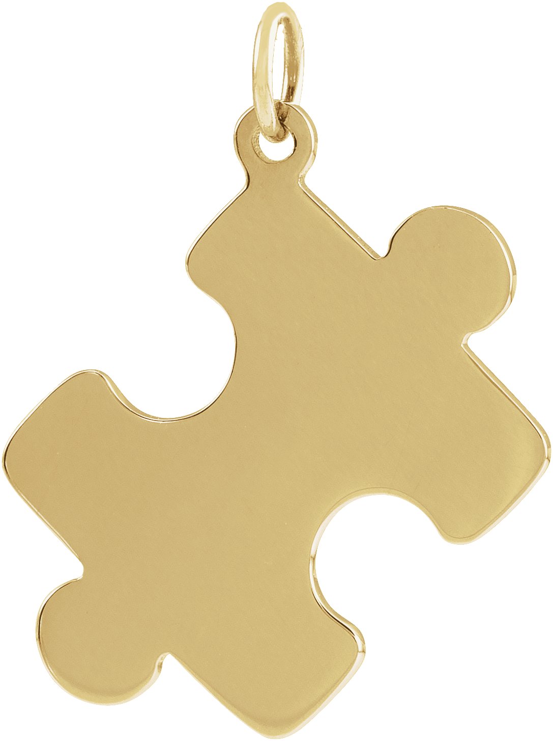 18K Yellow Gold-Plated Sterling Silver 22.65x18 mm Puzzle Piece Pendant