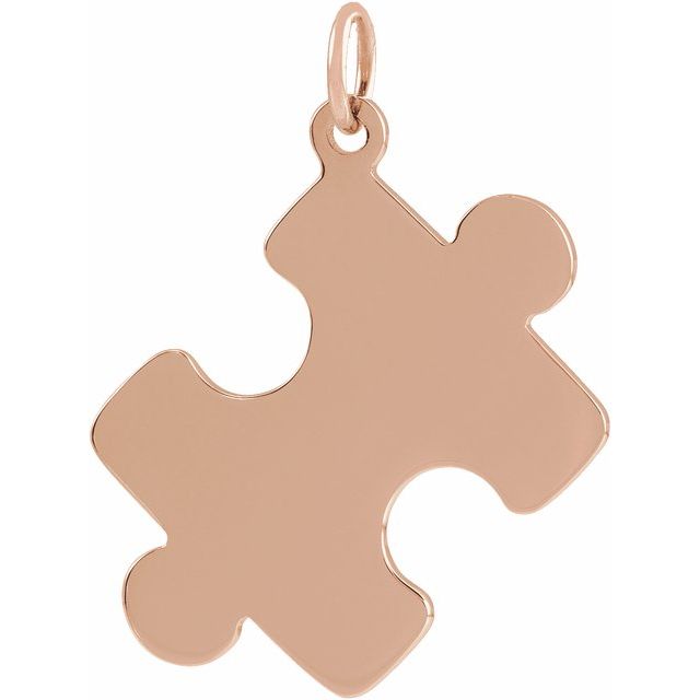 18K Rose Gold-Plated Sterling Silver Puzzle Piece Pendant
