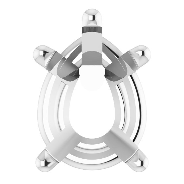 Pear 5-Prong Earring Setting