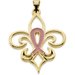 Sterling Silver 27x23 mm Breast Cancer Awareness Pendant