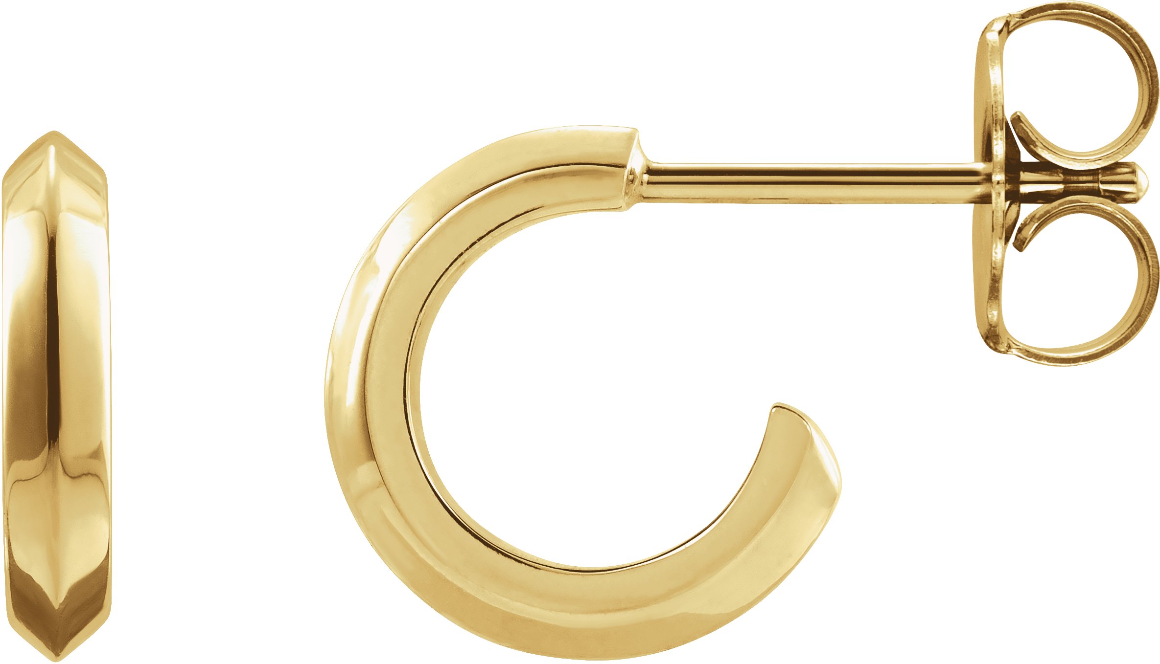 14K Yellow Knife-Edge 10 mm Hoop Earrings