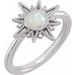 14K White Natural White Ethiopian Opal & .03 CTW Natural Diamond Ring