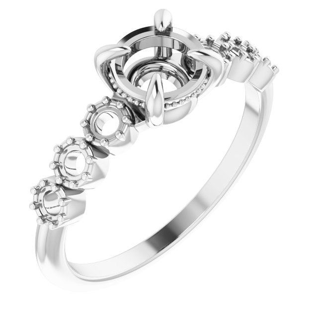 Claw-Prong Rose-Cut Accented Engagement Ring or Band