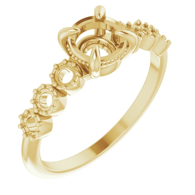 Claw-Prong Rose-Cut Accented Engagement Ring or Band