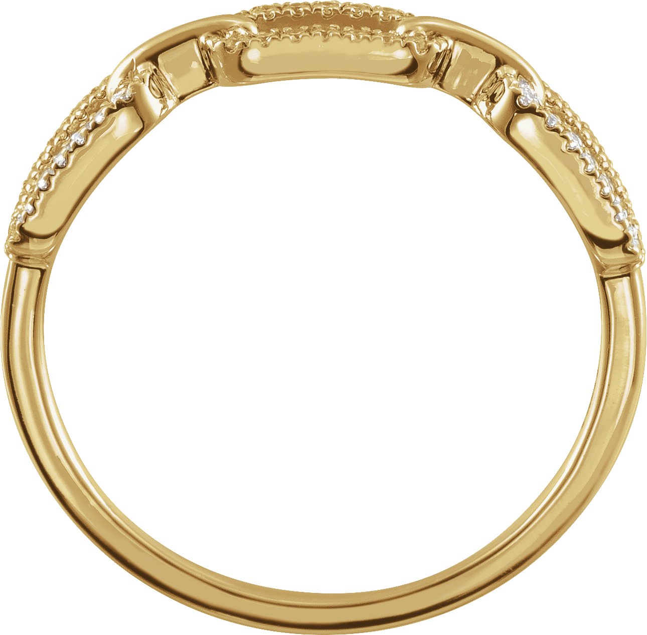 14K Yellow 1/6 CTW Natural Diamond Chain Link Ring