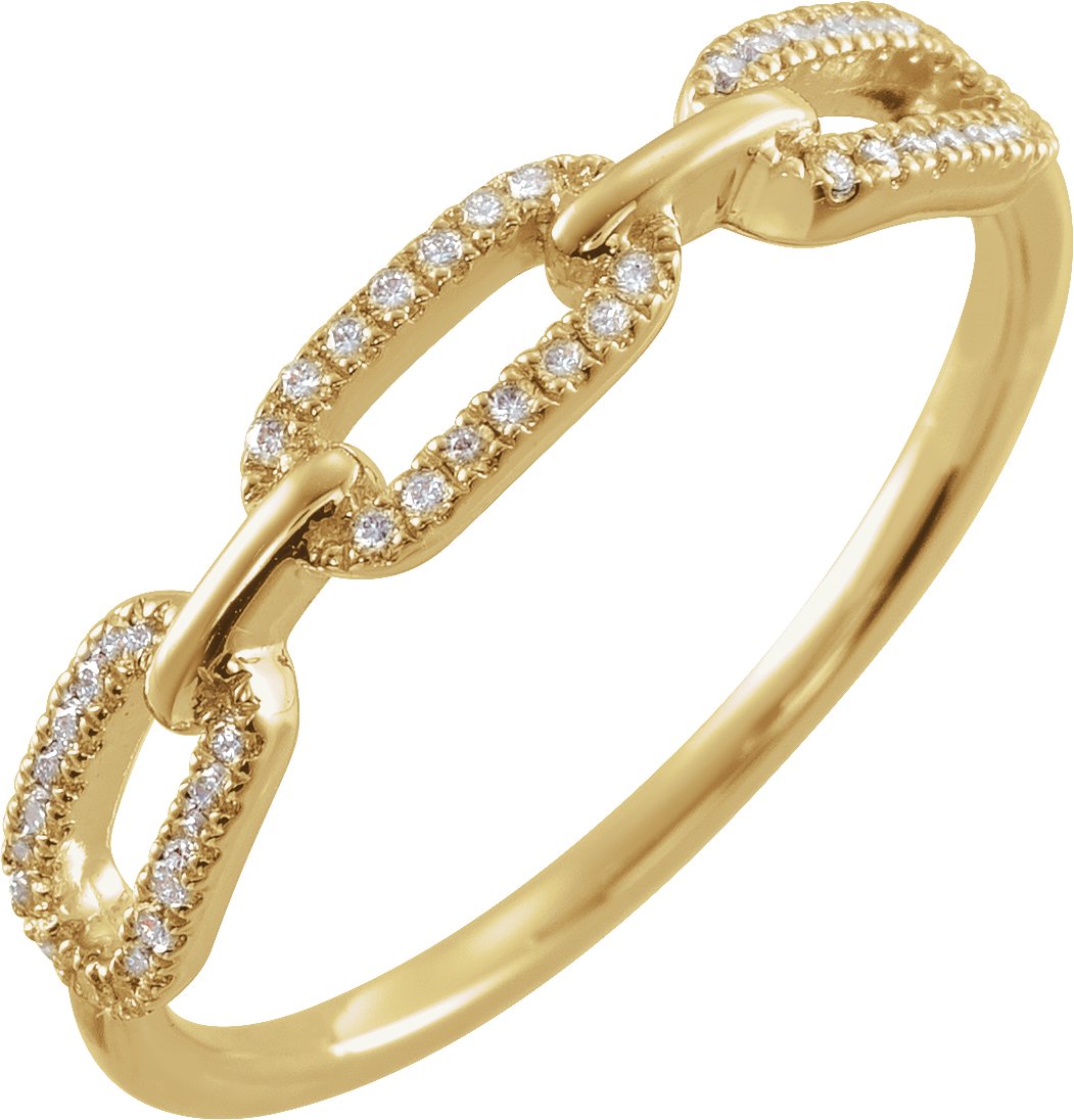 14K Yellow .167 CTW Diamond Chain Link Ring Ref. 17438713