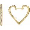 14K Yellow .625 CTW Diamond Heart Hoop Earrings Ref 17438914