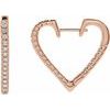 14K Rose .625 CTW Diamond Heart Hoop Earrings Ref 17438916