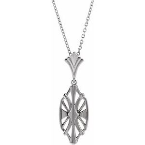 Sterling Silver Geometric 16-18" Necklace 