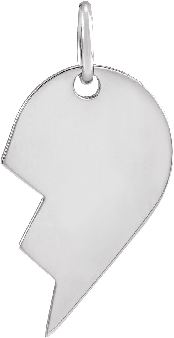 Sterling Silver 14x10 mm Left Broken Heart Pendant 