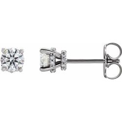 Round 4-Prong Accented Earrings